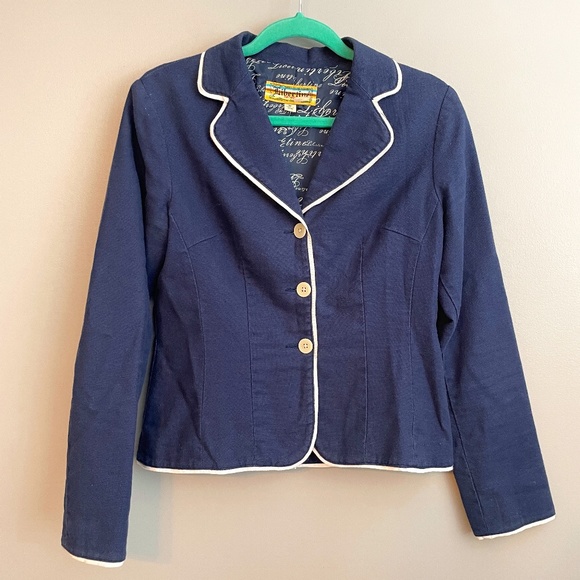 Liberty of London for Target Jackets & Blazers - EUC Liberty of London Libertine for Target Linen Blend Navy Blazer Size Medium